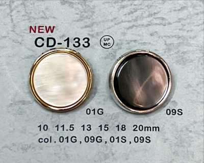 CD-133 Botón metálico, con pie, con reborde