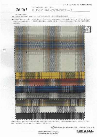 26261 Codotto Organics® Viyella de cuadros 20s