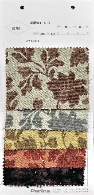 82754 Jacquard de chenilla lamé floral JQ