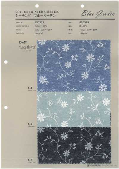 850529 SEVENBERRY® tela cruda Jardín Azul Flor de encaje