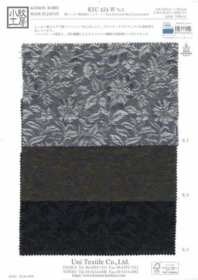 KYC424-W-D1 Jacquard teñido en hilo de algodón, viscosa y lino