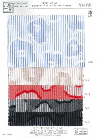 KYC842-D8 Hilado T/C teñido, jacquard recortado