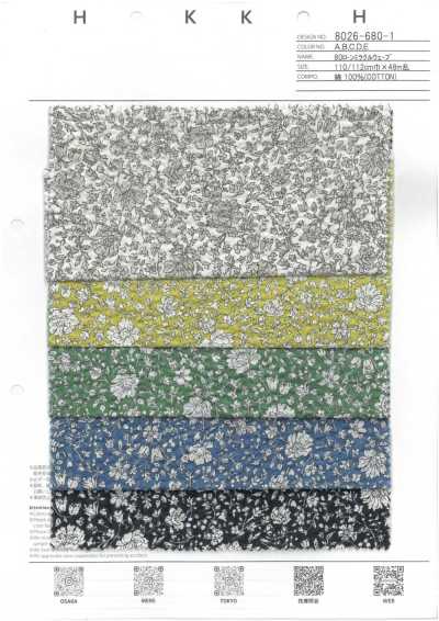 8026-680-1 80 Batista Miracle Wave Línea de Hilo Floral Pequeño Monocromo