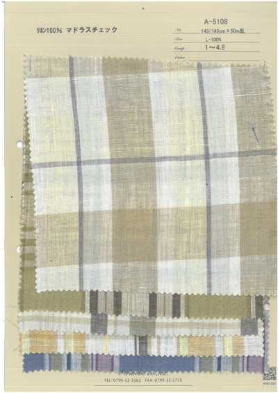 A-5108 Cuadro Madras 100% lino