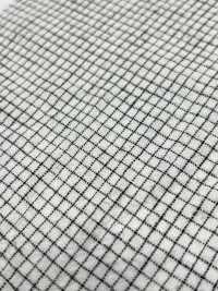 HK800 Niigata Algodón Lino Pin Check, Enshu Nada (Blanco X Negro)[Fabrica Textil] KOYAMA Subfoto