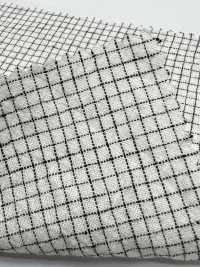 HK800 Niigata Algodón Lino Pin Check, Enshu Nada (Blanco X Negro)[Fabrica Textil] KOYAMA Subfoto