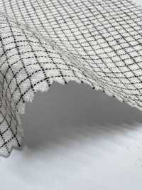 HK800 Niigata Algodón Lino Pin Check, Enshu Nada (Blanco X Negro)[Fabrica Textil] KOYAMA Subfoto