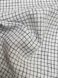 HK800 Niigata Algodón Lino Pin Check, Enshu Nada (Blanco X Negro)[Fabrica Textil] KOYAMA Subfoto