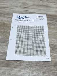 HK800 Niigata Algodón Lino Pin Check, Enshu Nada (Blanco X Negro)[Fabrica Textil] KOYAMA Subfoto