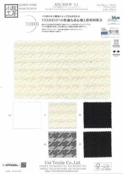 KYC859-W-D1 T/C. Jacquard elástico teñido en hilo