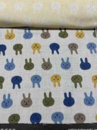KTS3217 Estampado De Conejo De Gasa Doble[Fabrica Textil] Algodón Kobayashi Subfoto