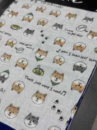 KTS6485 Estampado De Shiba Inu De Doble Gasa[Fabrica Textil] Algodón Kobayashi Subfoto