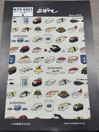 KTS6601 Impresión De Gato De Sushi En Lienzo De Lino[Fabrica Textil] Algodón Kobayashi Subfoto