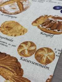 KTS6817 Lienzo De Lino Con Estampado De Pan Y Dulces[Fabrica Textil] Algodón Kobayashi Subfoto