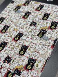 KTS7106 Impresión De Gato De La Suerte En Lienzo De Lino[Fabrica Textil] Algodón Kobayashi Subfoto
