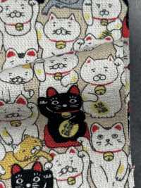 KTS7106 Impresión De Gato De La Suerte En Lienzo De Lino[Fabrica Textil] Algodón Kobayashi Subfoto