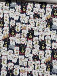 KTS7106 Impresión De Gato De La Suerte En Lienzo De Lino[Fabrica Textil] Algodón Kobayashi Subfoto