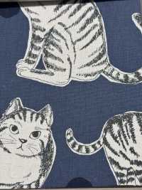 KTS7110 Estampado De Gato Grande En Lienzo De Lino[Fabrica Textil] Algodón Kobayashi Subfoto