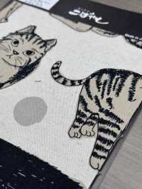 KTS7110 Estampado De Gato Grande En Lienzo De Lino[Fabrica Textil] Algodón Kobayashi Subfoto