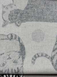 KTS7110 Estampado De Gato Grande En Lienzo De Lino[Fabrica Textil] Algodón Kobayashi Subfoto