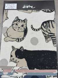 KTS7110 Estampado De Gato Grande En Lienzo De Lino[Fabrica Textil] Algodón Kobayashi Subfoto
