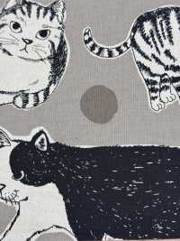 KTS7110 Estampado De Gato Grande En Lienzo De Lino[Fabrica Textil] Algodón Kobayashi Subfoto