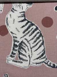 KTS7110 Estampado De Gato Grande En Lienzo De Lino[Fabrica Textil] Algodón Kobayashi Subfoto