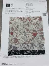 OKC034 60/ Lino Estampado Línea Flor[Fabrica Textil] Oharayaseni Subfoto