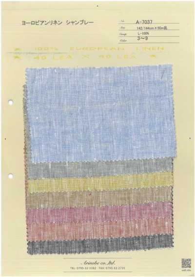 A-7037 Chambray de lino europeo