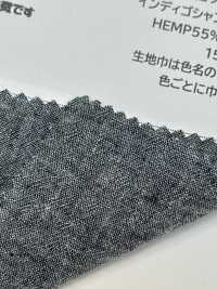 HK2001W Tejido De Cáñamo De Algodón Indio Loomstate, Chambray índigo, Un Lavado[Fabrica Textil] KOYAMA Subfoto