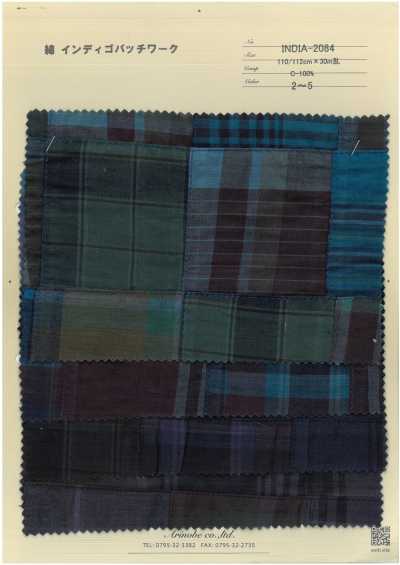 INDIA-2084 Patchwork de algodón índigo