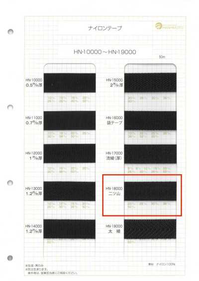 HN-18000 Cinta de nailon de doble reborde