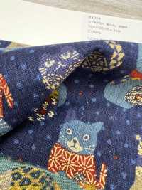 83074 Tela De Hilo Irregular, Estilo Antiguo, Dorado, Gato Kasuri[Fabrica Textil] VANCET Subfoto