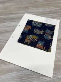 83074 Tela De Hilo Irregular, Estilo Antiguo, Dorado, Gato Kasuri[Fabrica Textil] VANCET Subfoto