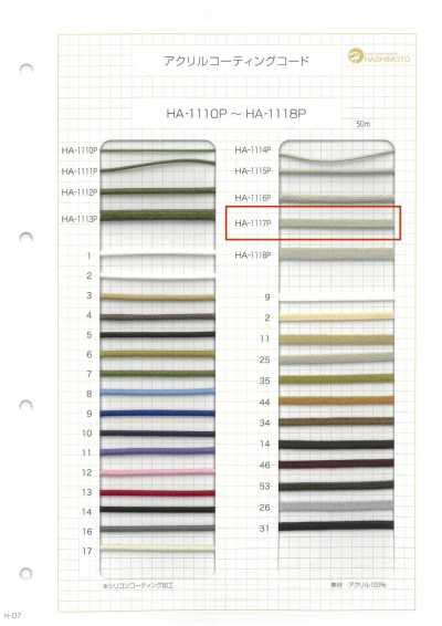 HA-1117P Cordón acrílico