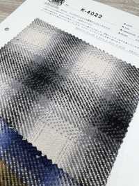 K-4022 Triple Yarn Twill Fuzzy On Play Check[Fabrica Textil] Textiles Kuwamura Subfoto