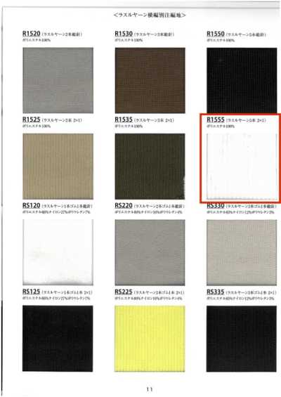R1555 Hilo Raschel canalé de 5 cabos 2×1, ancho 60 cm