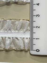 HW-3038 Volante Doble De Organza Con Purpurina Dorada Y Cinta Elástica[Cordón De Cinta De Cinta] Sin Nombre Subfoto