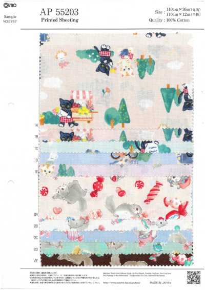 AP55203 Tela cruda de animales de libro ilustrado (rollo)