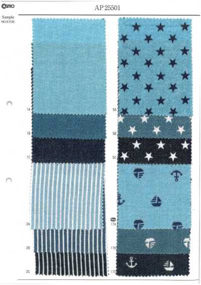 AP25501-DR Doble gasa con aspecto denim (media doblez)