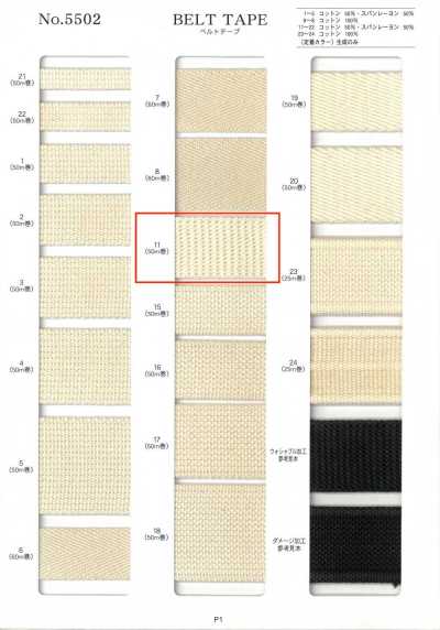 NO5502-11 Cinta para cinturón, tejido Burberry