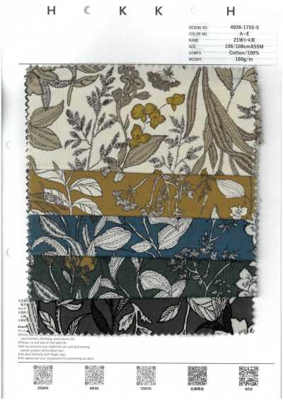 4026-1755-5 Pana 21W floral estilo bordado