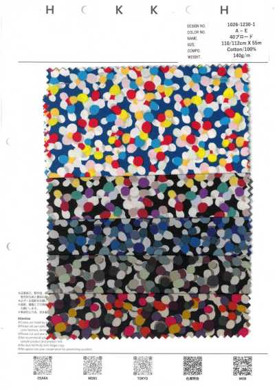 1026-1230-1 40 Popelina de lunares multicolor