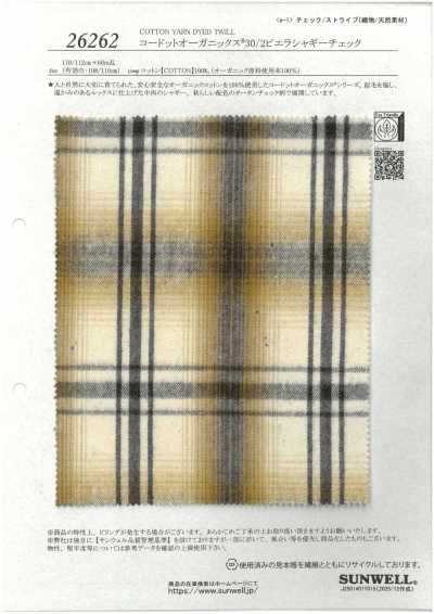 26262 Codot Organics® Viyella cuadro shaggy 30/2