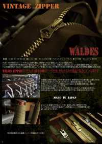 10-G-CO-C Cremallera Vintage WALDES , Latón Rojo, Talla 10, Cinta De Algodón, Extremo Cerrado Sujetador Asahi Subfoto