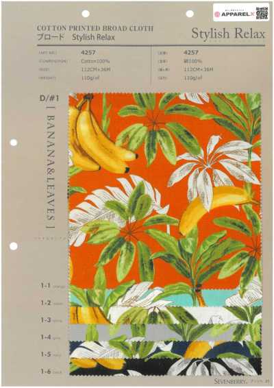 4257 Popelina estilo relajado BANANA&LEAVES