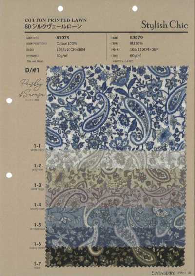 83079 80 Voile de seda Lawn Paisley&Sarasa