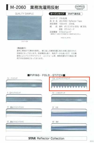 M-2060-PPK M-2060 Ribete reflectante picotado para lavado industrial