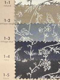 850544 Tela De Popelina De Algodón Sin Blanquear Con Estampado Botánico Y Flores Silvestres.[Fabrica Textil] VANCET Subfoto