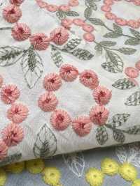 4027-848-1 Encaje De Flores Con Pompones Bordados En Algodón[Textil / Tela] HOKKOH Más fotos